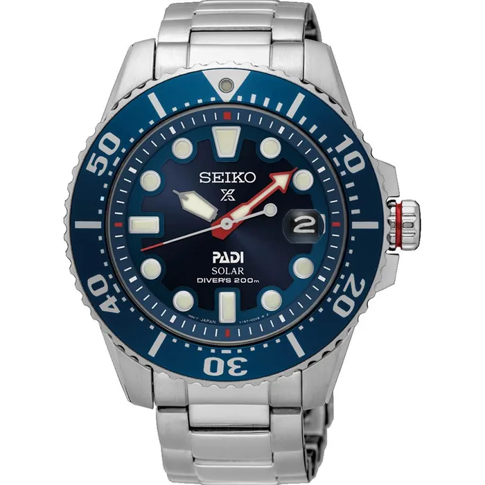 Bracelets SEIKO Seiko Mens Watch Prospex Padi Solar Powered EcoDrive Blue Dial Bracelet SNE549P1