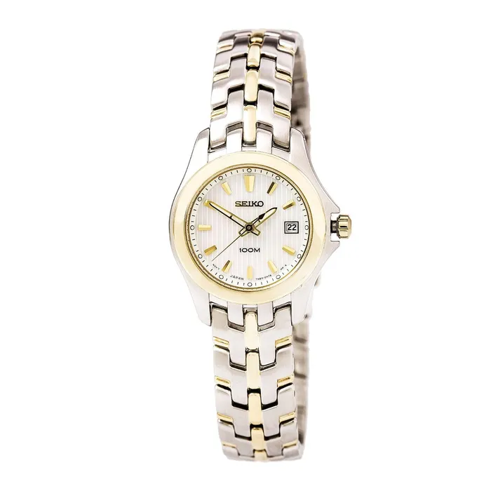 Bracelets Seiko Seiko SXDB88 Womens Dress Two Tone Stainless Steel Bracelet Mother of Pearl Dial Watch