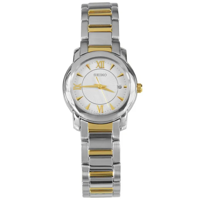 Bracelets Seiko Seiko SXDC21P1 Womens Dress Quartz White Dial Two Tone Steel Bracelet Watch