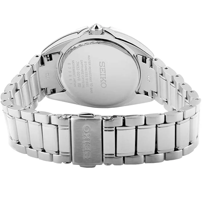 Bracelets Seiko Womens Diamond Watch Mallisto Blue Dial Silver Tone Bracelet SKK889P1 SEIKO