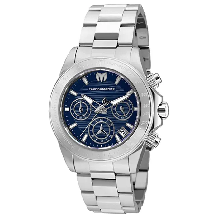 Bracelets TechnoMarine Technomarine Womens Chronograph Watch Manta Blue Dial Bracelet TM219010