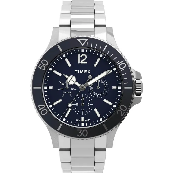 Bracelets Timex Timex Mens Chronograph Watch Harborside Blue Dial Bracelet TW2U13200VQ