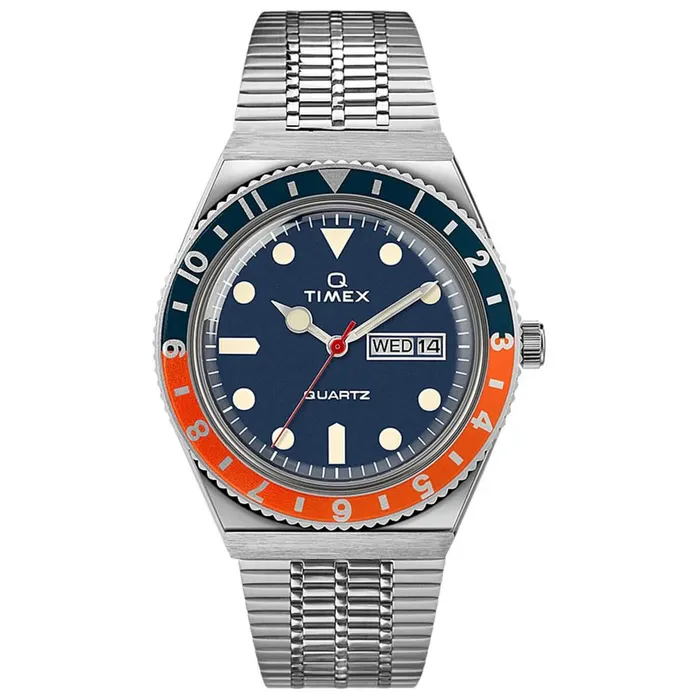 Bracelets Timex Timex Mens Quartz Watch Q Reissue Bracelet Blue Dial TW2U61100ZV