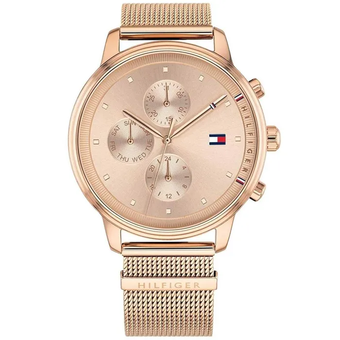 Bracelets Tommy Hilfiger Tommy Hilfiger Womens Quartz Watch Blake Rose Gold Dial Mesh Bracelet 1781907