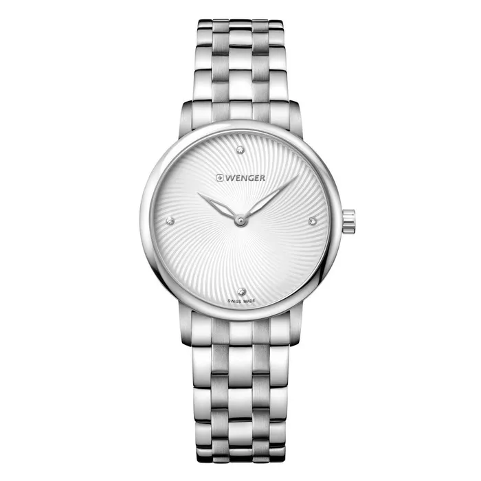 Bracelets Wenger 011721109 Womens Urban Donnissima Silver Dial Stainless Steel Crystal Watch Wenger