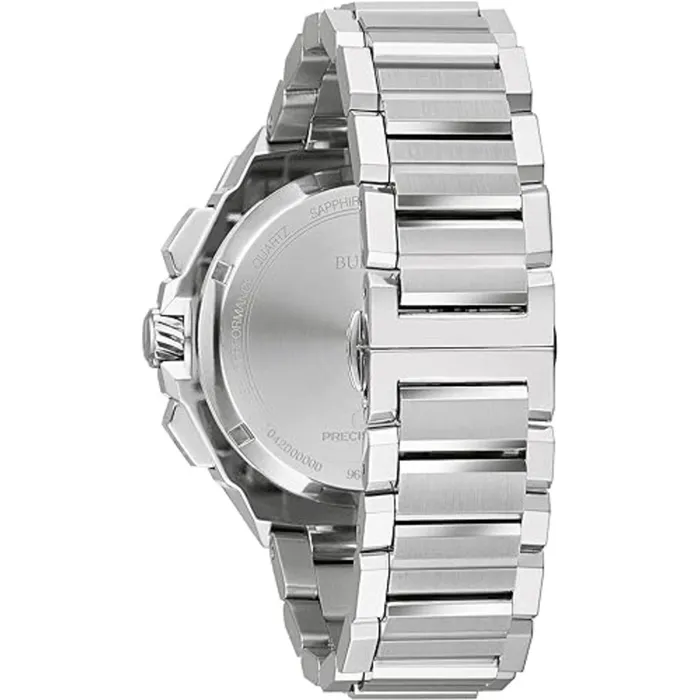 Bulova Bracelets Bulova Mens Watch Precisionist Chronograph Blue and Silver Dial Bracelet 96B349