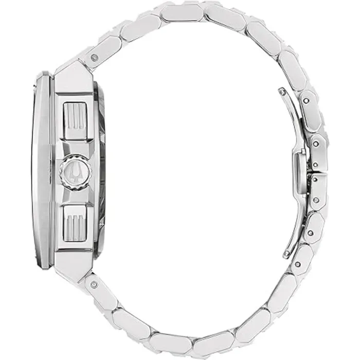 Bulova Bracelets Bulova Mens Watch Precisionist Chronograph Blue and Silver Dial Bracelet 96B349