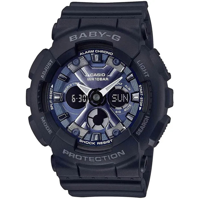 Casio Womens AnaDigi Watch BabyG Blue Dial Black Resin Strap BA1301A2 Casio Watches