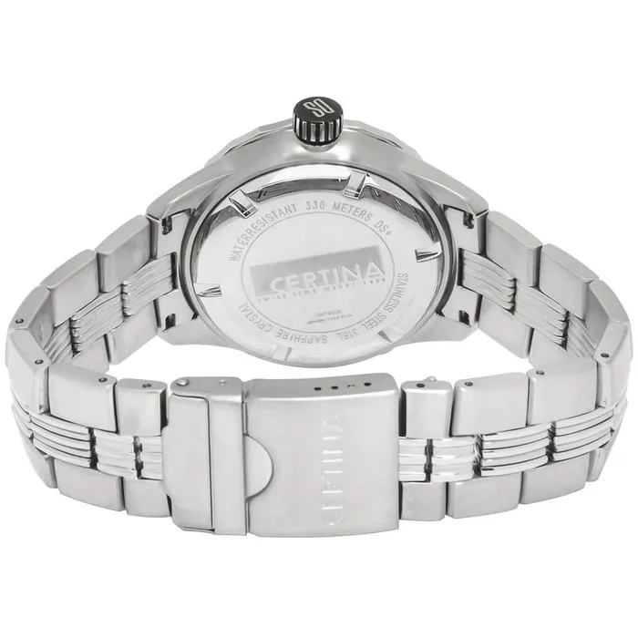 Certina Bracelets Certina Mens Quartz Watch DS Blue Ribbon Black Dial Bracelet C0074101105100