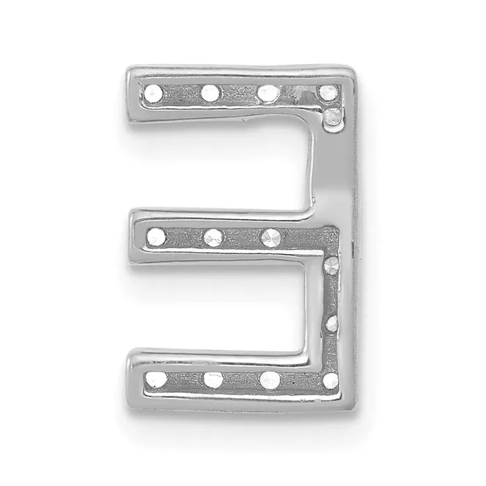 Charm Necklaces 14k White Gold Diamond Initial E Charm Jewelry
