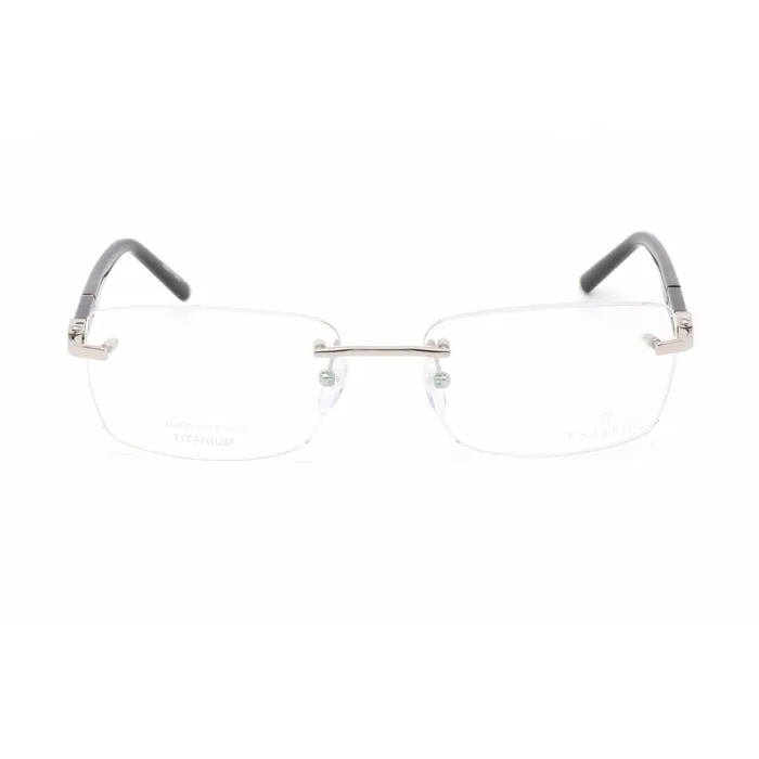 Charriol Rings Charriol Mens Eyeglasses Rimless Shiny SilverBlack Titanium Frame PC75076 C02