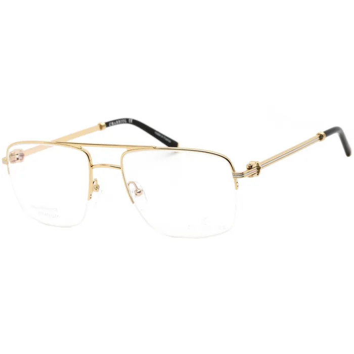 Charriol Rings Charriol Mens Eyeglasses Shiny GoldSilverBlack Aviator Shaped Frame PC75080 C01