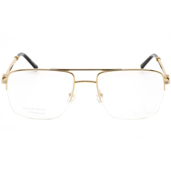 Charriol Rings Charriol Mens Eyeglasses Shiny GoldSilverBlack Aviator Shaped Frame PC75080 C01