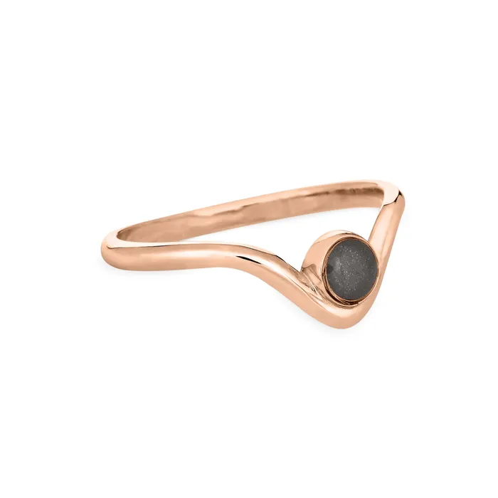 Chevron Circle Setting Cremation Ring in 14K Rose Gold closebymejewelry Rings