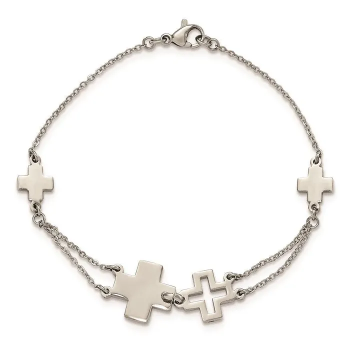 Chisel Bracelets Stainless Steel Cross Bracelet
