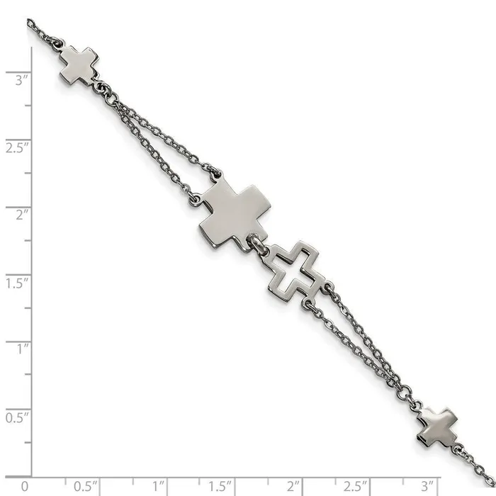 Chisel Bracelets Stainless Steel Cross Bracelet