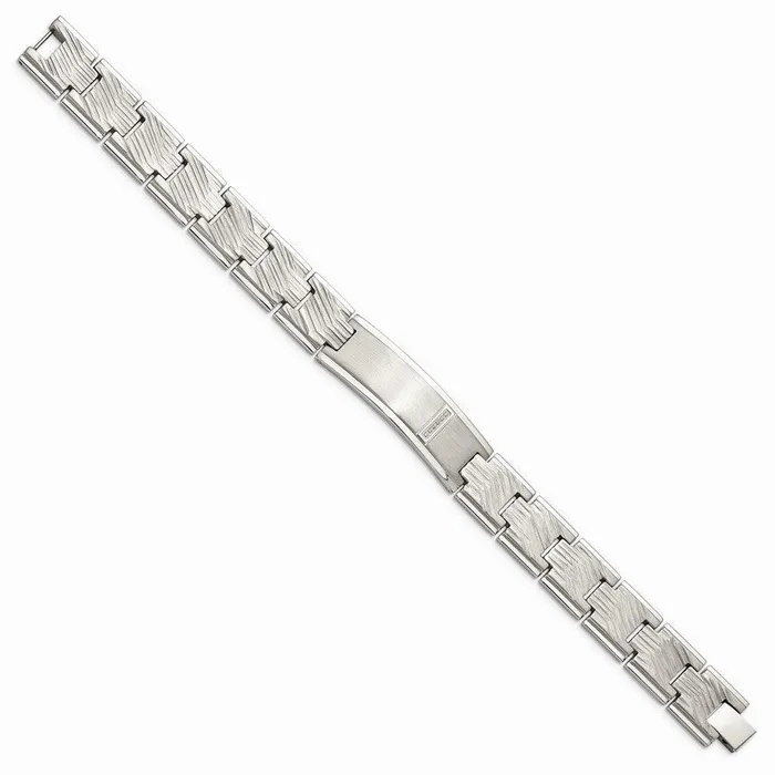 Chisel Bracelets Stainless Steel Polished and Matte CZ Bracelet