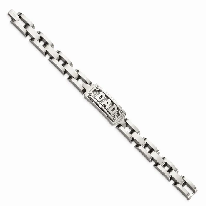 Chisel Bracelets Stainless Steel Polished Textured Dad Bracelet