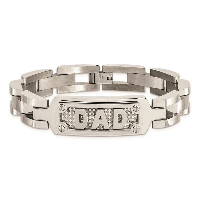 Chisel Bracelets Stainless Steel Polished Textured Dad Bracelet