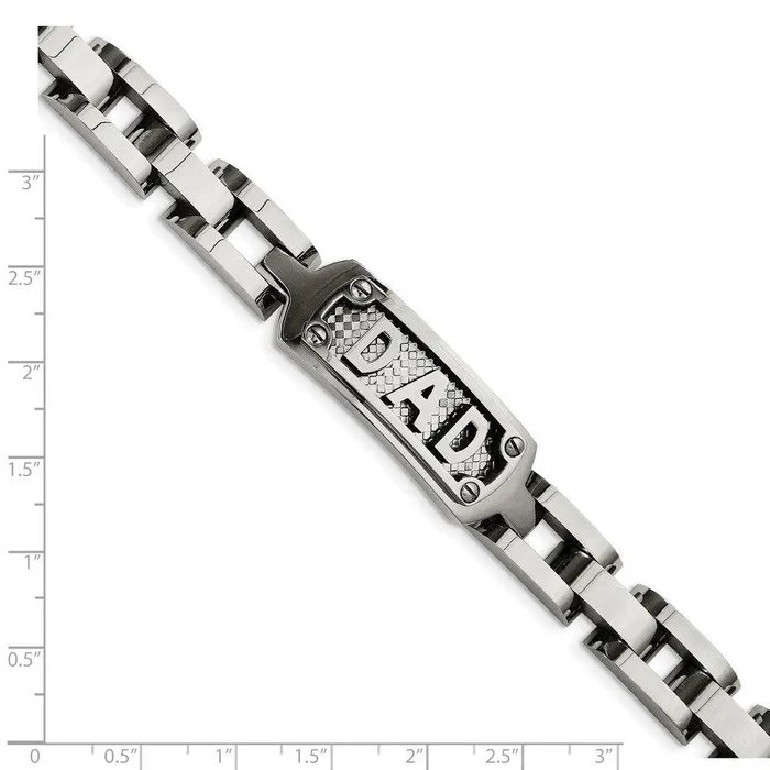 Chisel Bracelets Stainless Steel Polished Textured Dad Bracelet