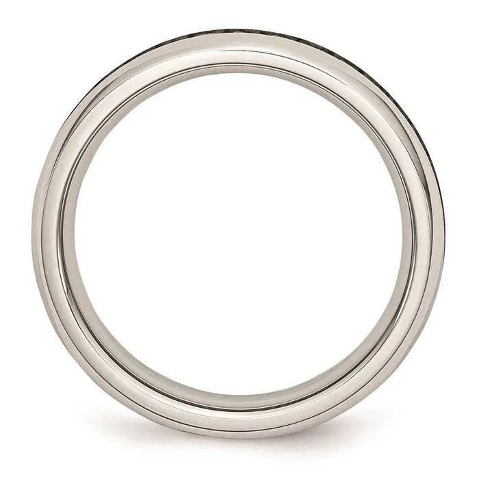 Chisel Rings Stainless Steel 4mm February Purple CZ Ring