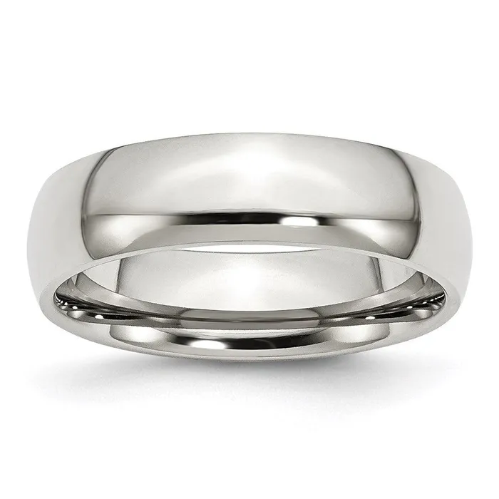 Chisel Rings Stainless Steel 6mm Polished Band