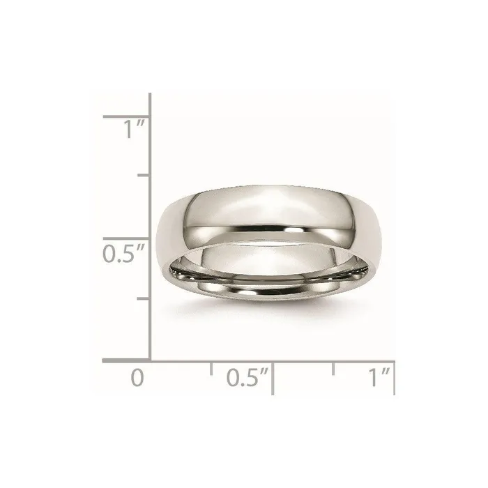 Chisel Rings Stainless Steel 6mm Polished Band
