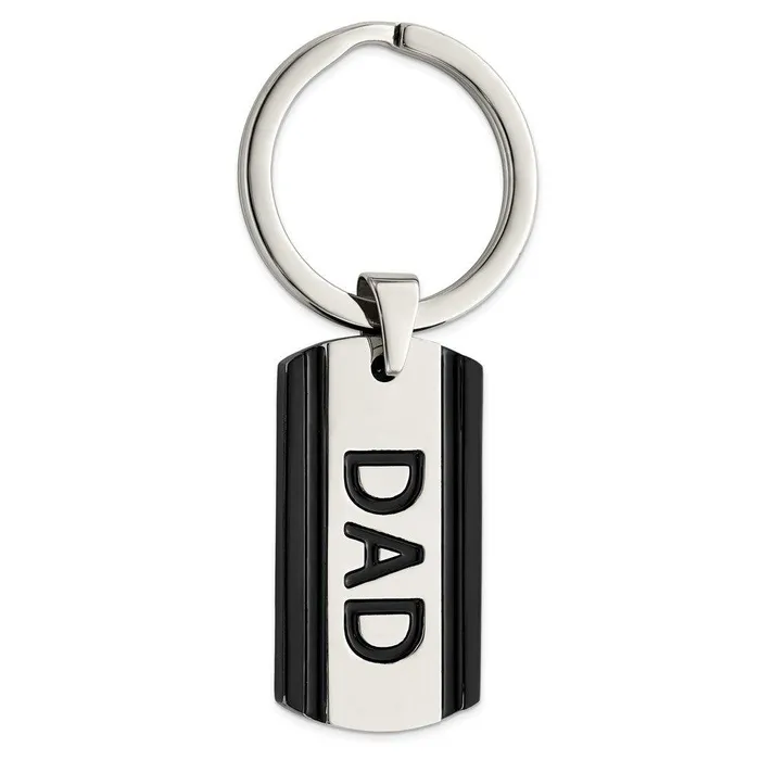 Chisel Rings Stainless Steel Polished Black IPplated Key Ring
