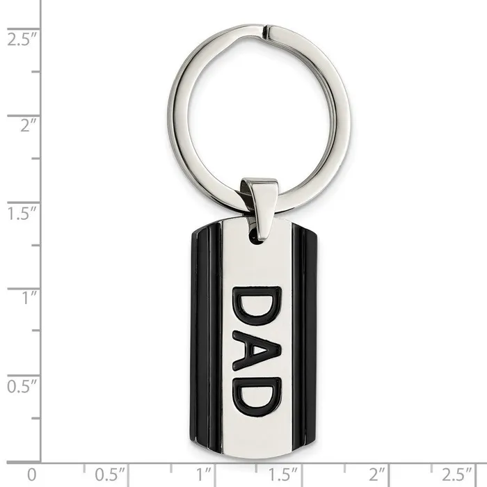 Chisel Rings Stainless Steel Polished Black IPplated Key Ring