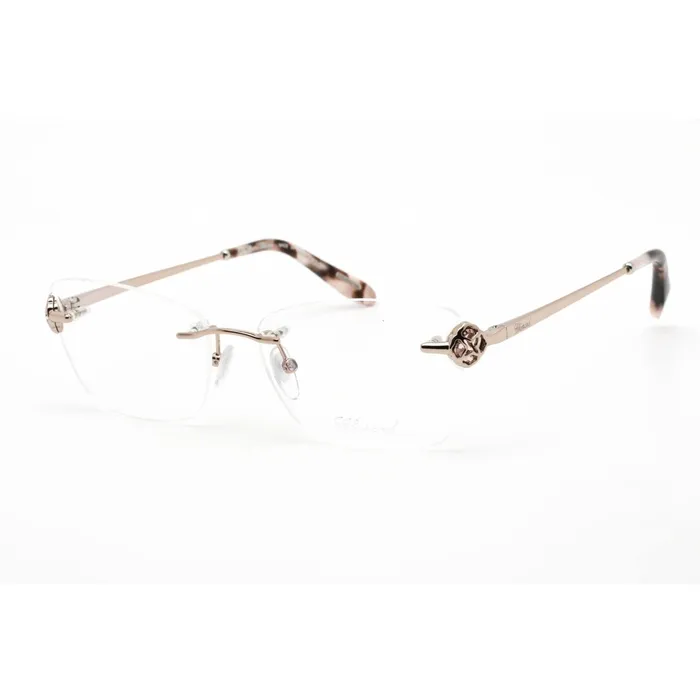 Chopard Earrings Chopard Womens Eyeglasses Shiny Rose Gold Rectangular Metal Frame VCHF86S 0A39