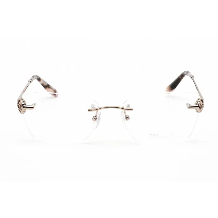 Chopard Earrings Chopard Womens Eyeglasses Shiny Rose Gold Rectangular Metal Frame VCHF86S 0A39