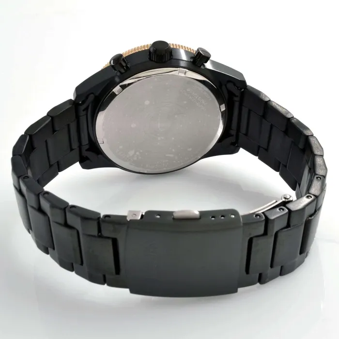 Citizen Bracelets Citizen Mens Watch Date Display Chrono Black Stainless Steel Bracelet CA455689E