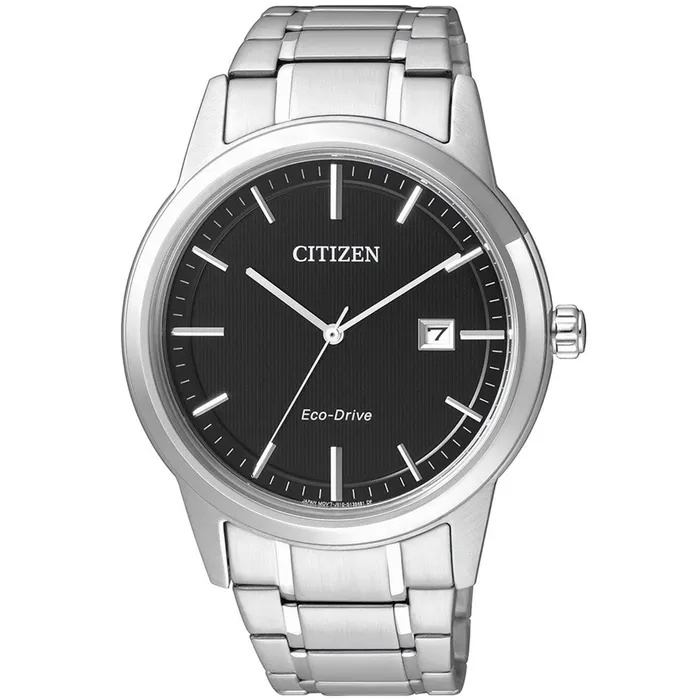 Citizen Bracelets Citizen Mens Watch EcoDrive Black Dial Stainless Steel Bracelet AW123158E