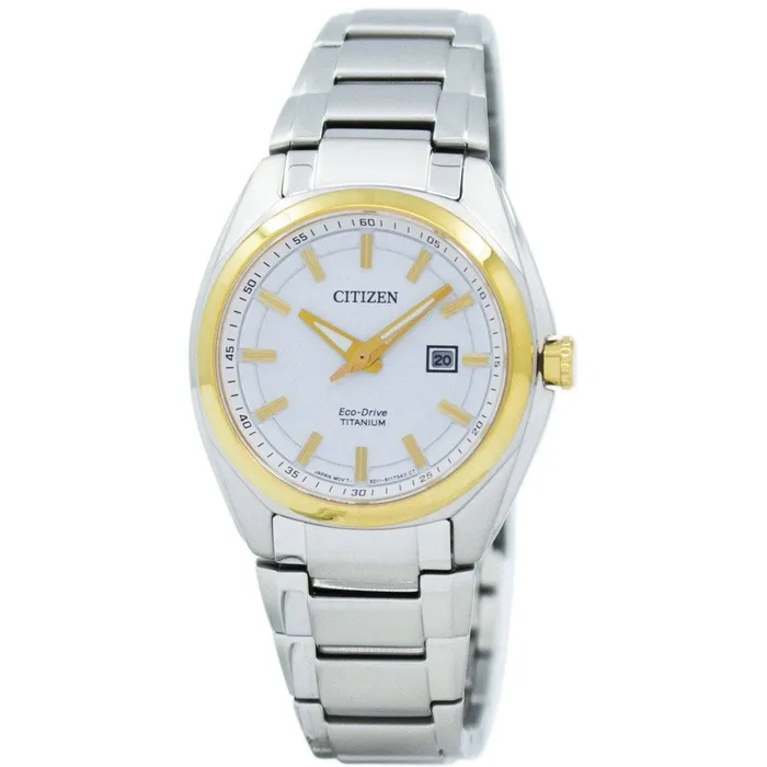 Citizen Bracelets Citizen Womens Watch White Dial Eco Drive Stainless Steel Bracelet EW221452A
