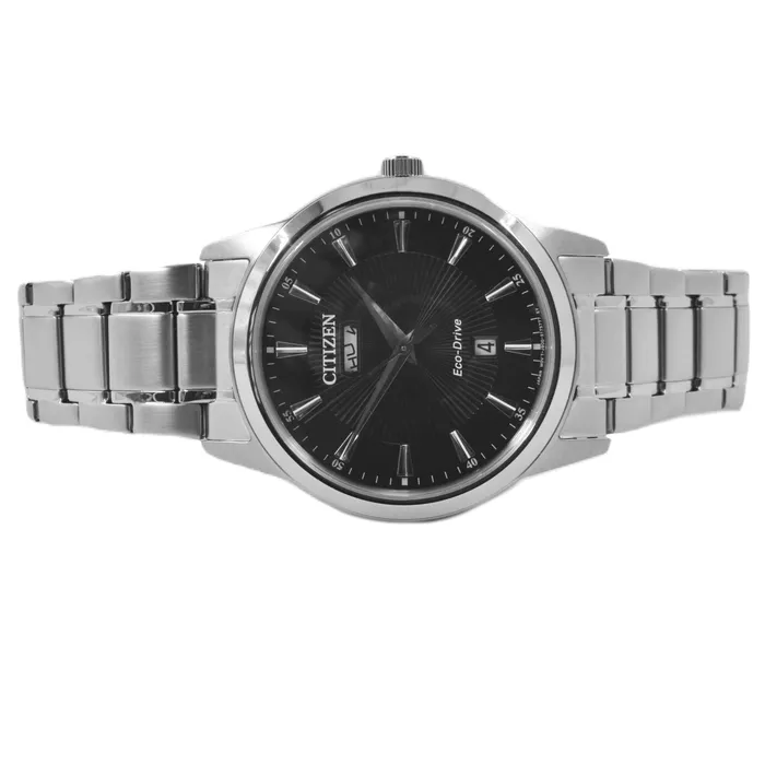 Citizen Citizen Mens Watch EcoDrive Black Dial Stainless Steel Bracelet AW010086E Bracelets