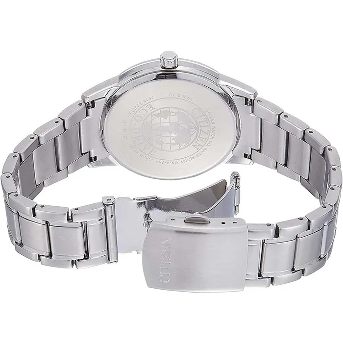 Citizen Citizen Mens Watch EcoDrive White Dial Stainless Steel Bracelet AW123158B Bracelets