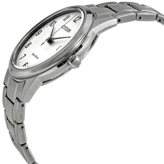 Citizen Citizen Mens Watch EcoDrive White Dial Stainless Steel Bracelet AW123158B Bracelets
