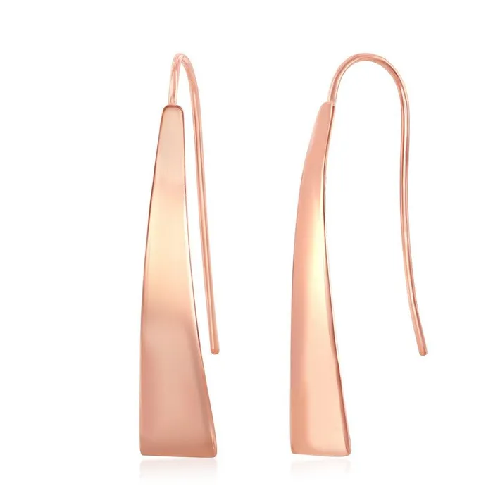 Classic Earrings Sterling Silver Rose Gold Plated Triangle Earrings