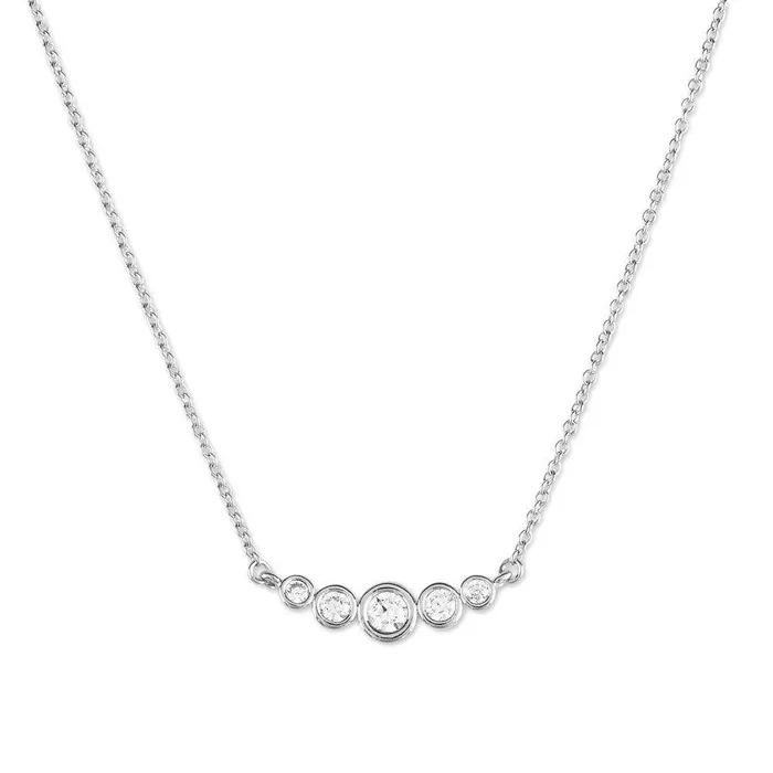Classic Necklaces Sterling Silver Graduating Micro Pave CZ Necklace