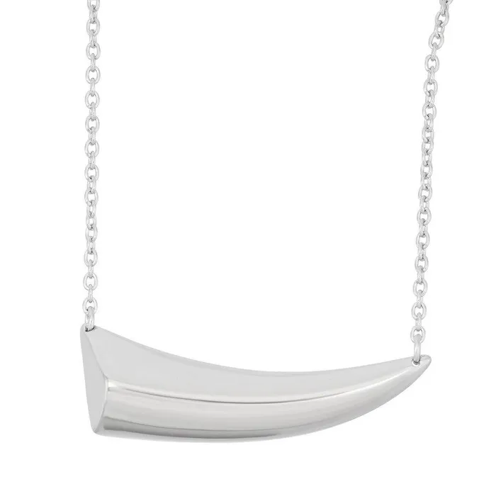 Classic Necklaces Sterling Silver Sideways Shiny Spike Necklace