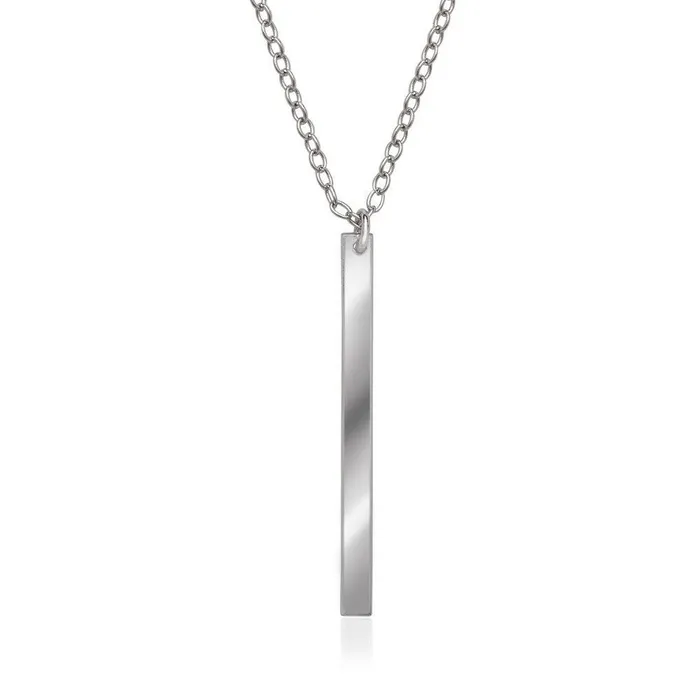 Classic Necklaces Sterling Silver Thin Vertical Bar Necklace