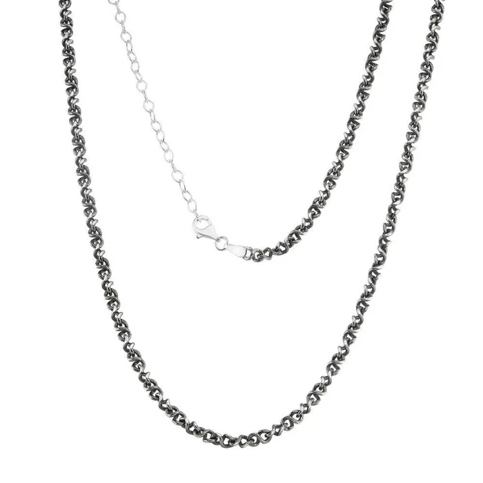Classic Rings Sterling Silver Black Rhodium Infinity Chain 7