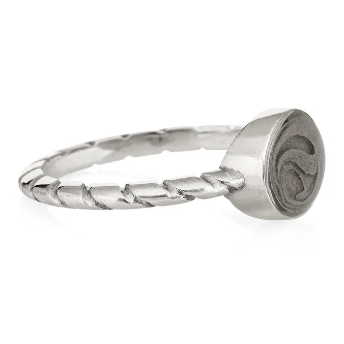 closebymejewelry Cable Band Cremation Ring in Sterling Silver Rings