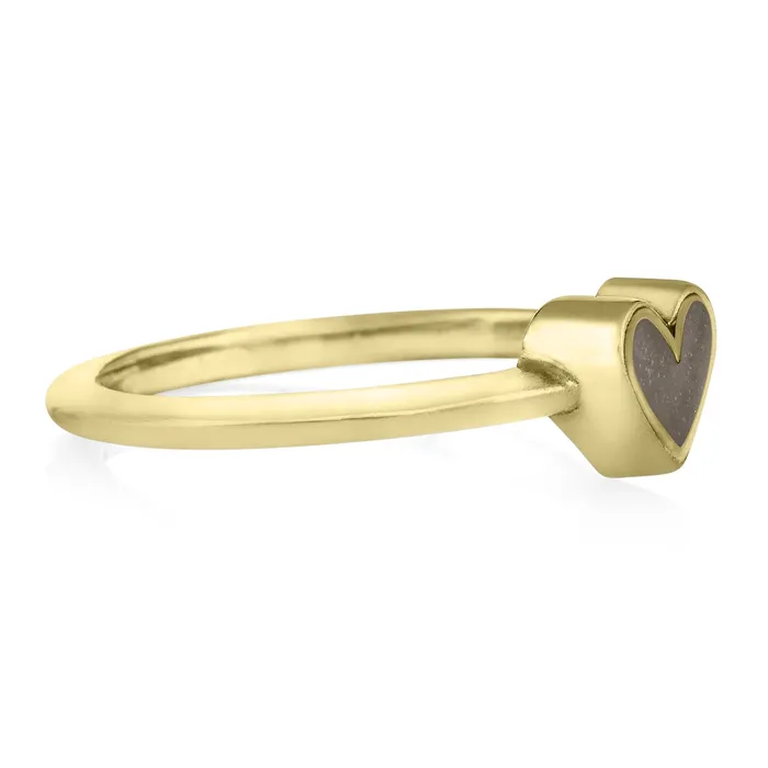 closebymejewelry Dainty Heart Cremation Ring in 14K Yellow Gold Rings