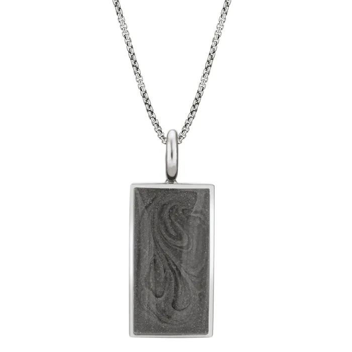 closebymejewelry Necklaces Simple Bail Rectangle Cremation Necklace in Sterling Silver