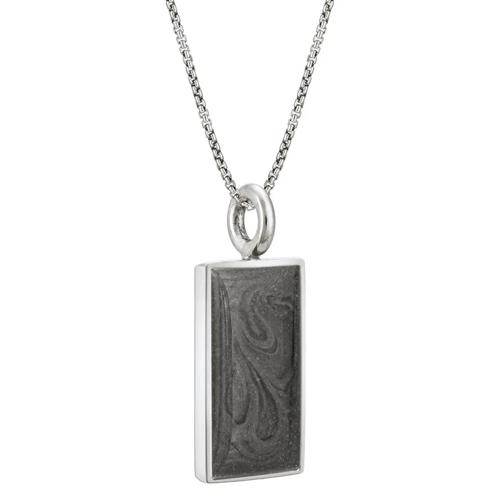 closebymejewelry Necklaces Simple Bail Rectangle Cremation Necklace in Sterling Silver
