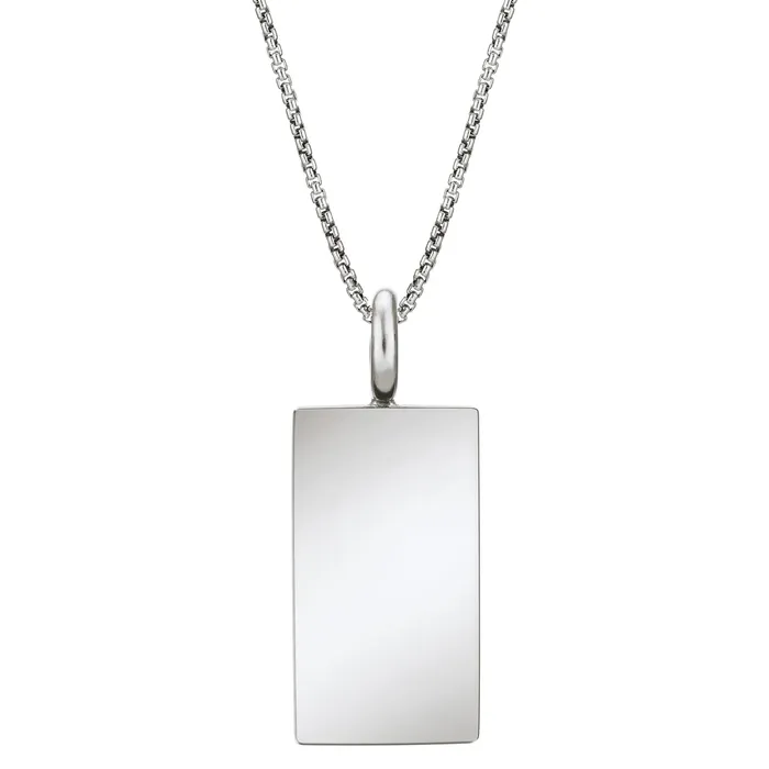 closebymejewelry Necklaces Simple Bail Rectangle Cremation Necklace in Sterling Silver