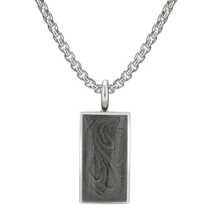 closebymejewelry Necklaces Simple Bail Rectangle Cremation Necklace in Sterling Silver
