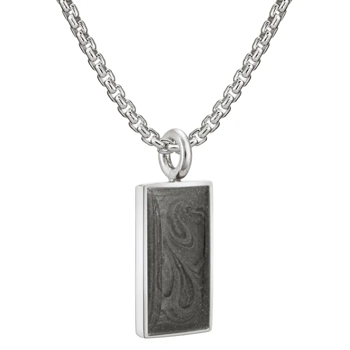 closebymejewelry Necklaces Simple Bail Rectangle Cremation Necklace in Sterling Silver