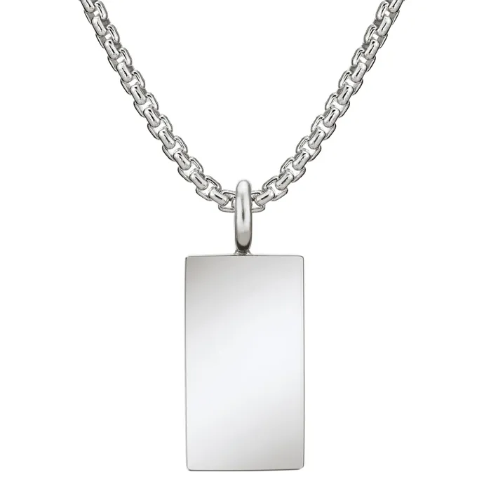 closebymejewelry Necklaces Simple Bail Rectangle Cremation Necklace in Sterling Silver
